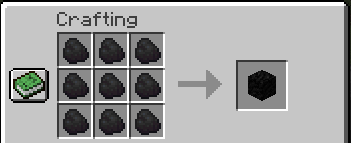 minecraft coal block crafting recipe