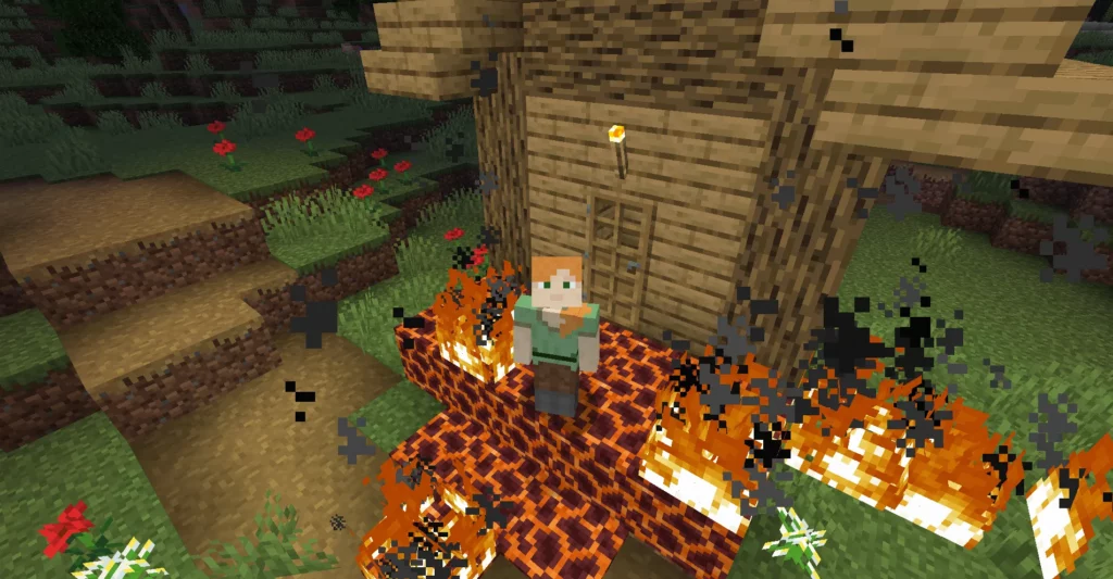 Do magma blocks burn wood