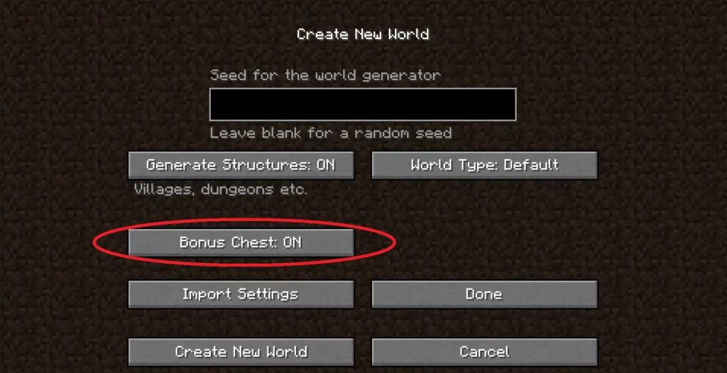 bonus chest option