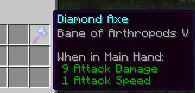 minecraft bane of arthropods 5 axe