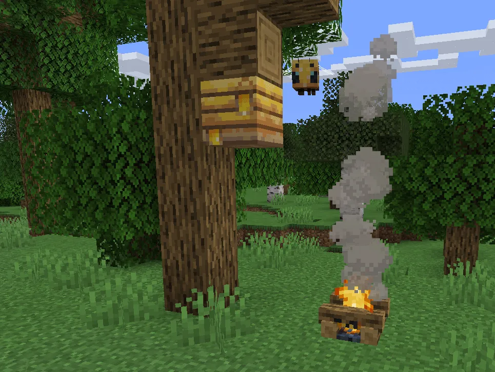 minecraft campfire bee nest
