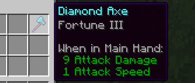 minecraft fortune 3 axe