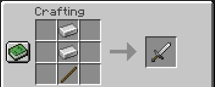 minecraft iron sword crafting recipe