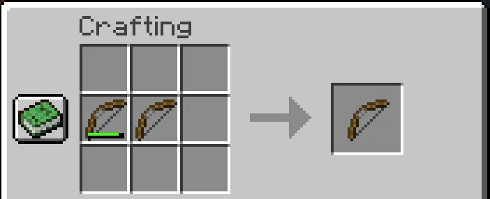 minecraft repair a bow with crafting table
