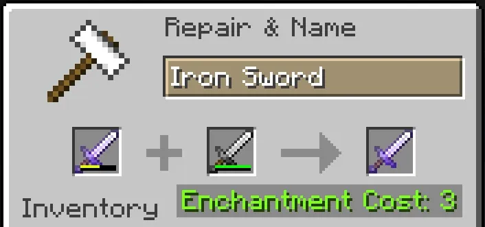 minecraft repair enchanted sword