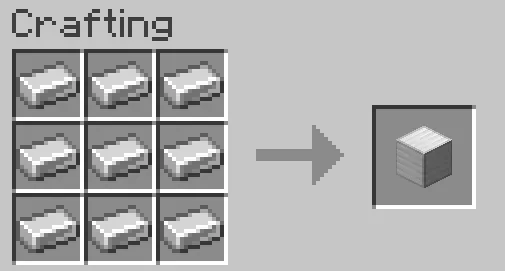 block of iron crafting recipe