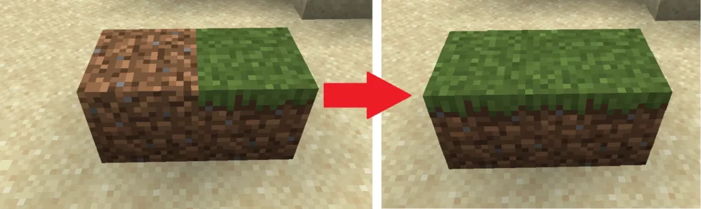 how to turn dirt into grass minecraft