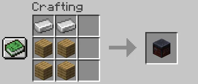 smithing table crafting recipe