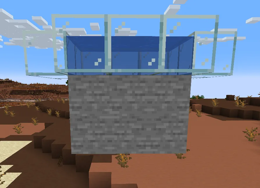 two layers of block to prevent water leak in minecraft