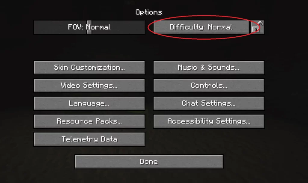 minecraft difficulty settings