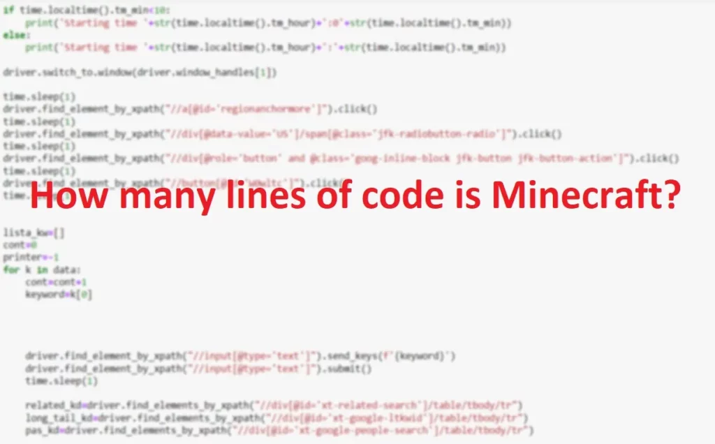 how many lines of code is minecraft