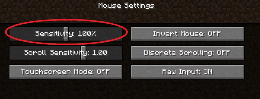 minecraft mouse settings